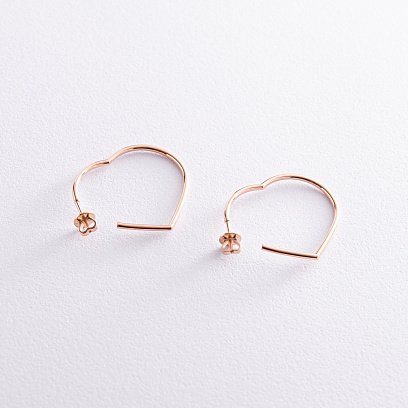 Золоті сережки - пусети "Сердечки" с07961 №2