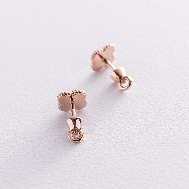 Золоті сережки - пусети "Конюшина" (емаль) 500047Е від ювелірного магазину Онікс - 3