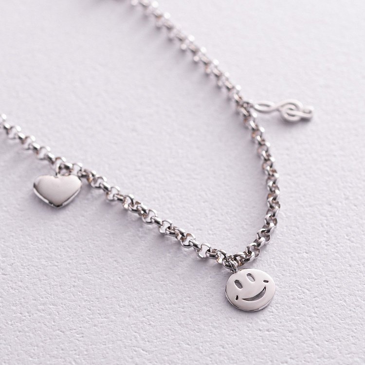 Золотий браслет на ногу (фіаніт) б03030 від ювелірного магазину Онікс - 2