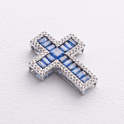 Хрестик у білому золоті (діаманти, сапфіри) пб0395ca от ювелирного магазина Оникс