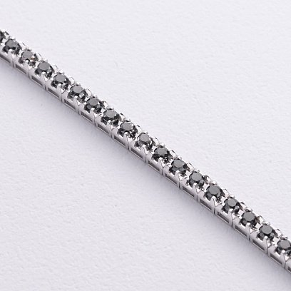 Браслет Теніс у білому золоті з чорними діамантами 542531222 №3