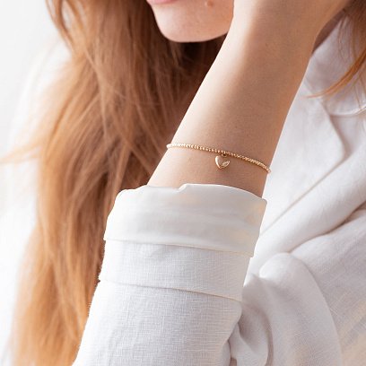 Золотий браслет "Сердечко" б03106 №6