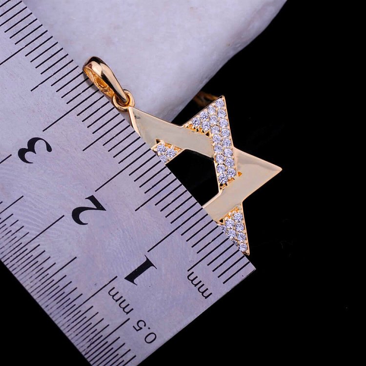 Підвіска "Зірка Давида" з фіанітами п01740 від ювелірного магазину Онікс - 2