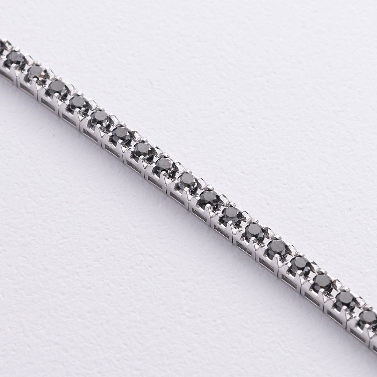 Браслет Теніс у білому золоті з чорними діамантами 542531222 від ювелірного магазину Онікс - 2