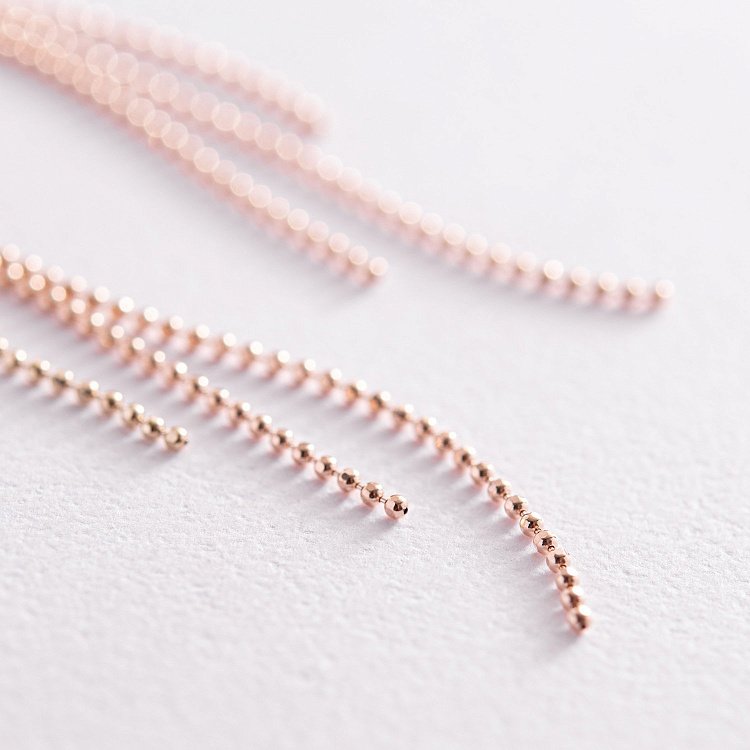 Золоті сережки "Кульки" з ланцюжками с07843 від ювелірного магазину Онікс - 2