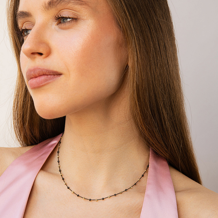 Кольє "Кульки" у жовтому золоті кол02619 від ювелірного магазину Онікс - 5