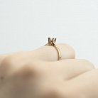 Золотое помолвочное кольцо с фианитами к05784 от ювелирного магазина Оникс - 4