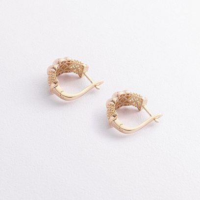 Сережки "Marie" у жовтому золоті с09404 №2
