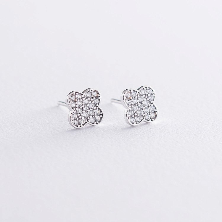 Золоті сережки-пусети "Конюшина" с05354 від ювелірного магазину Онікс