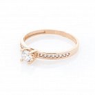 Золотое помолвочное кольцо с фианитами к05847 от ювелирного магазина Оникс - 1