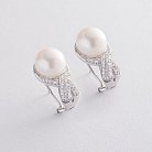 Золоті сережки з перлами і діамантами с1174 от ювелирного магазина Оникс