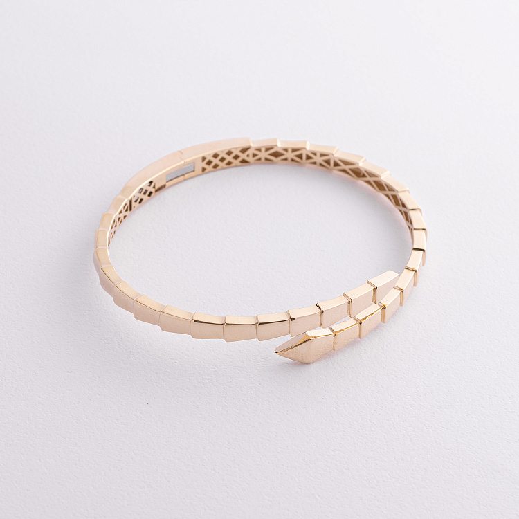 Жорсткий браслет "Змія" у жовтому золоті б05457 від ювелірного магазину Онікс - 1