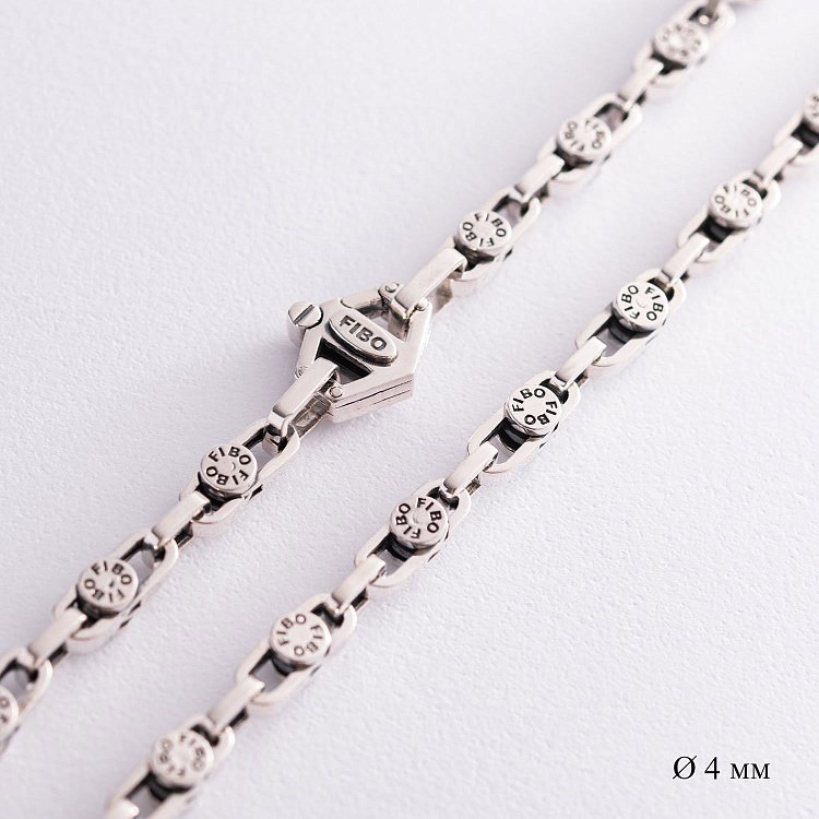 Мужская серебряная цепочка Ц0009ч/1 от ювелирного магазина Оникс