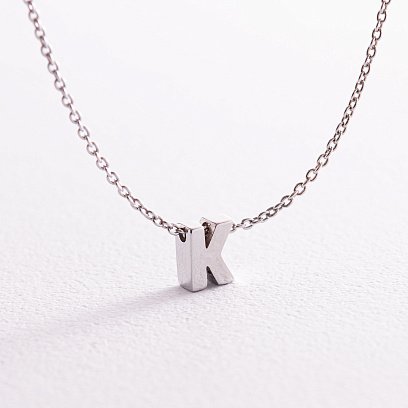 Серебряное колье с буквой "К" 1105 К