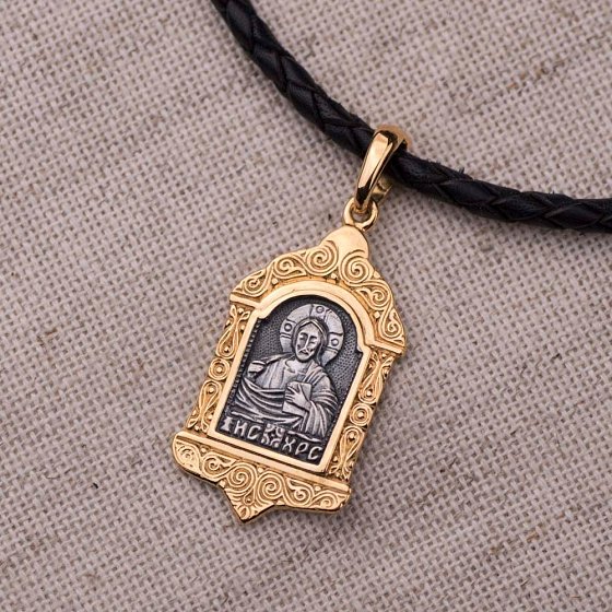 Серебряная ладанка (чернение, позолота) 132556