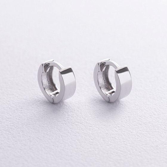Серьги - кольца в белом золоте mini с08820