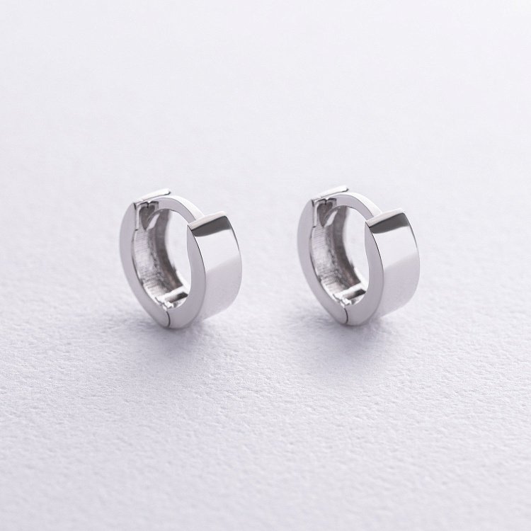 Серьги - кольца в белом золоте mini с08820 от ювелирного магазина Оникс