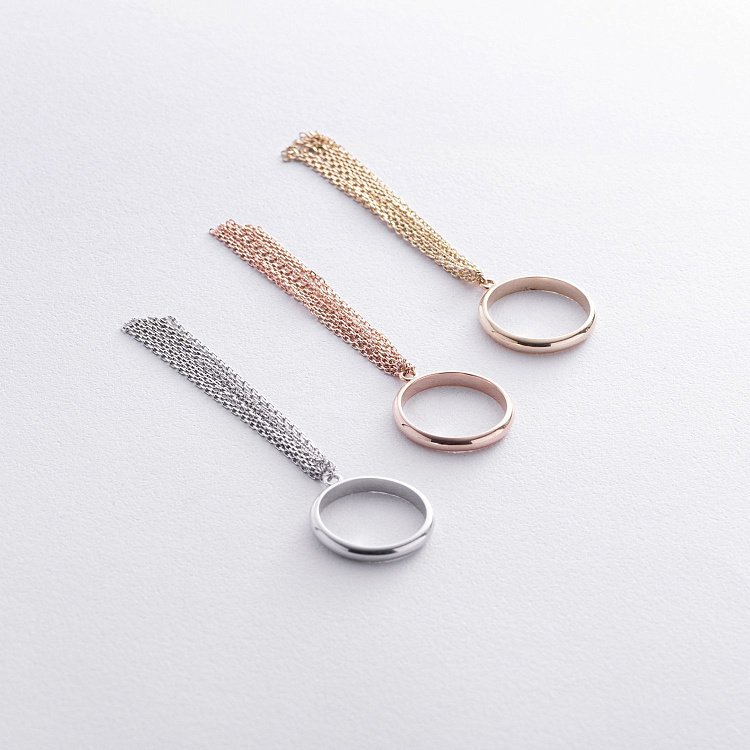 Каблучка з ланцюжками (біле золото) к07476 від ювелірного магазину Онікс - 8