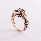 Золотое кольцо "Пантера" (эмаль, фианиты) к06952 от ювелирного магазина Оникс