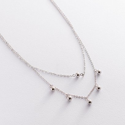 Срібне кольє "Кульки" 181135