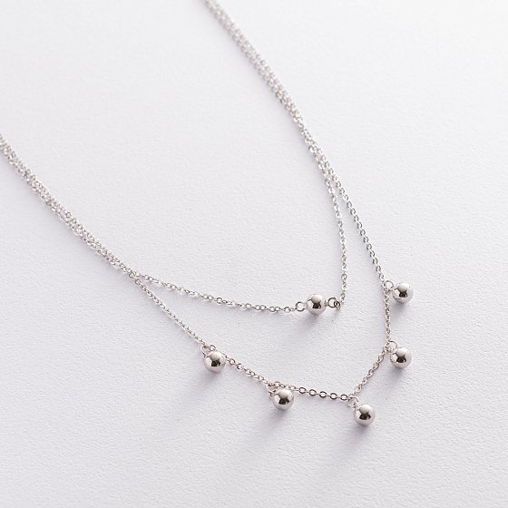 Срібне кольє "Кульки" 181135