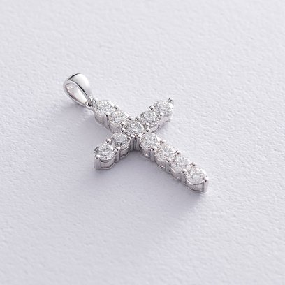 Золотий хрестик з діамантами пб0235ri