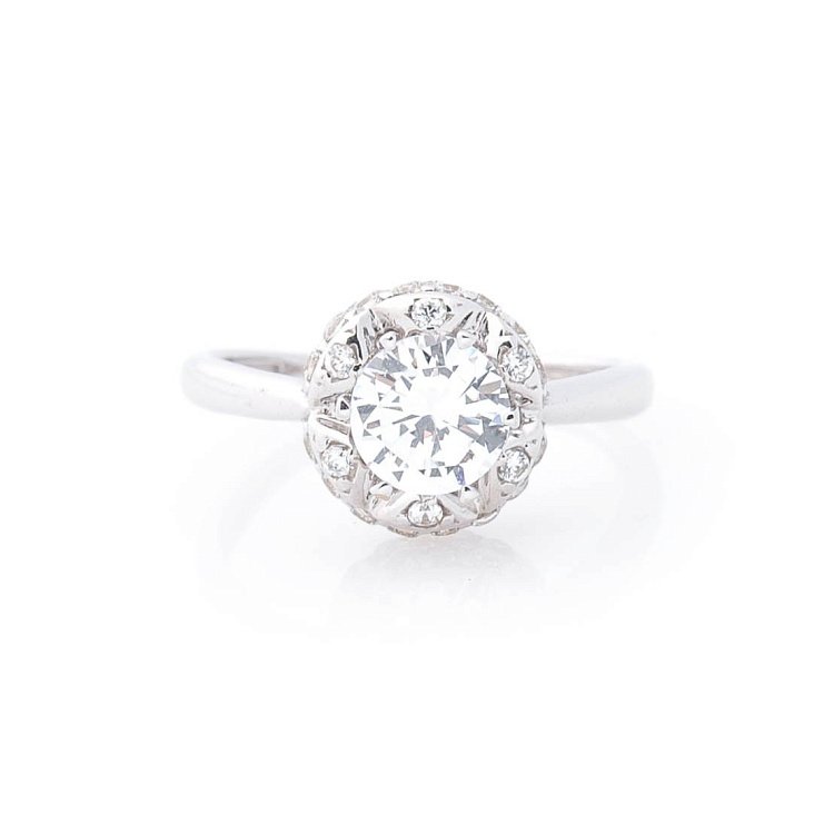 Золота заручальна каблучка з фіанітами к01533ж від ювелірного магазину Онікс - 2