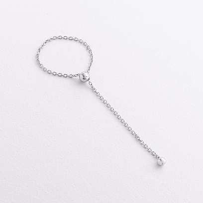 Серебряное кольцо "Шарик на цепочке" 901-01625 №2