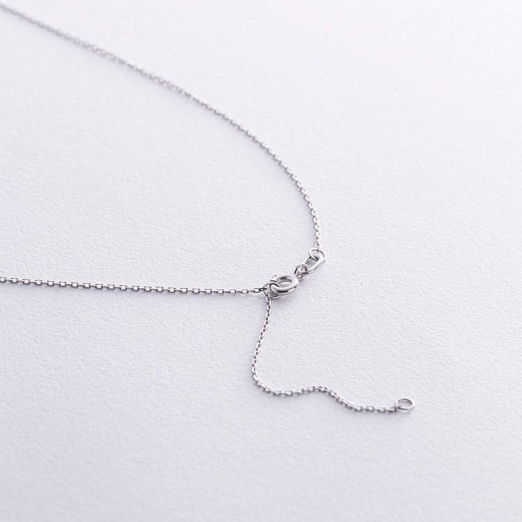 Колье в белом золоте с черным бриллиантом 736121122 от ювелирного магазина Оникс - 3