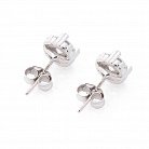 Срібні сережки-пусети з фіанітами 121741 от ювелирного магазина Оникс - 2