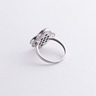 Серебряное кольцо "Клевер" (синт. малахит) 112774 от ювелирного магазина Оникс - 2