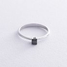 Помолвочное кольцо с черным бриллиантом (белое золото) 236331122 от ювелирного магазина Оникс - 2
