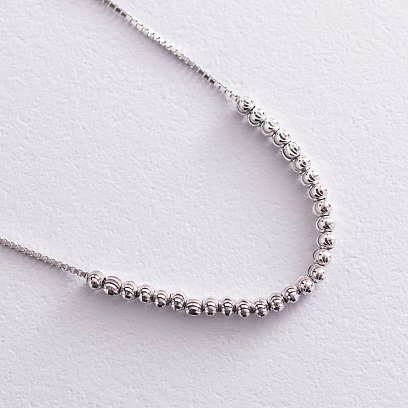 Кульковий браслет з білого золота б04307 №7