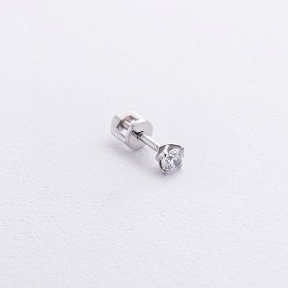Моносерьга с фианитом (белое золото) с09143