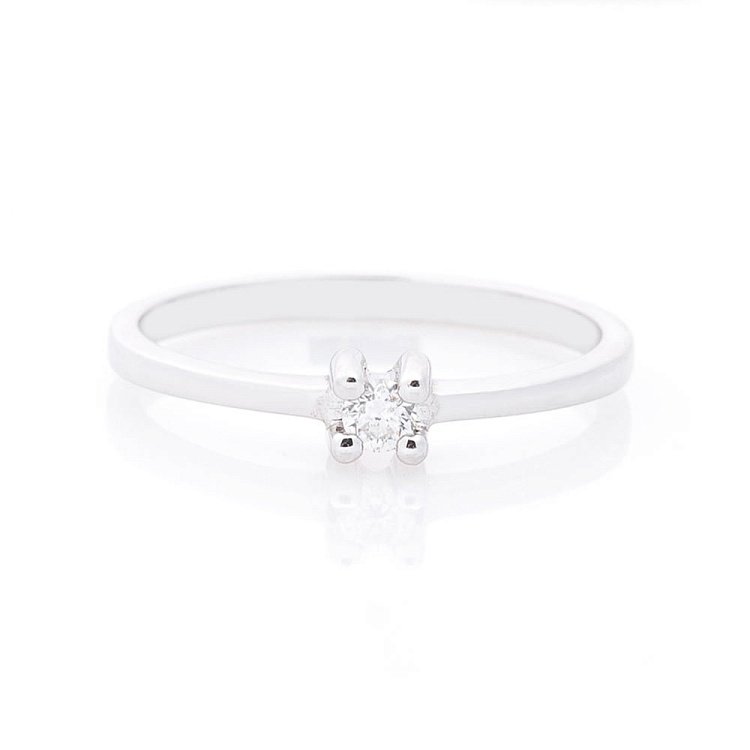 Золотий перстень в стилі мінімалізм з діамантом JMSR9905 від ювелірного магазину Онікс - 2