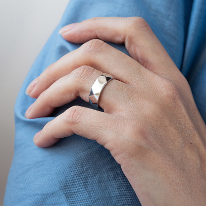 Срібна каблучка "Ромби" 7097 №4