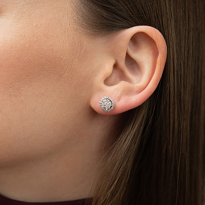 Золотые серьги - пусеты (бриллианты) сб0636ca №2