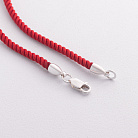 Шовковий червоний браслет зі срібною застібкою 3 мм 141088 от ювелирного магазина Оникс - 2