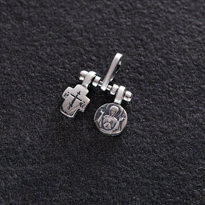 Серебряная подвеска с Божьей Матерью (чернение) 132883 №2