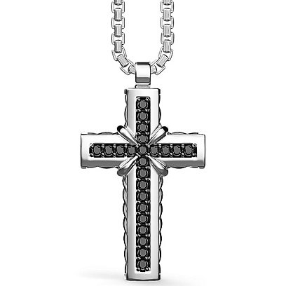 Мужское серебряное колье "Крест" ZANCAN EXC479