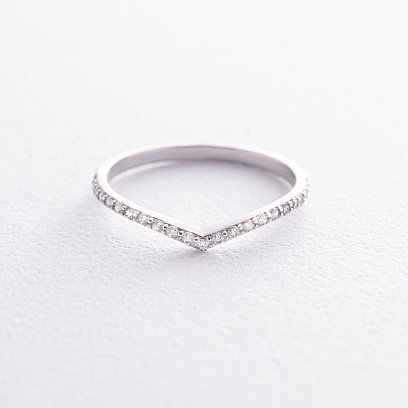 Каблучка "Особлива" з фіанітами (біле золото) к07218