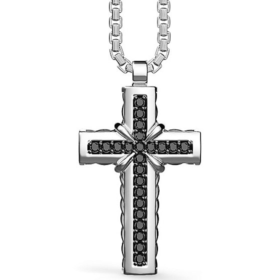 Мужское серебряное колье "Крест" ZANCAN EXC479