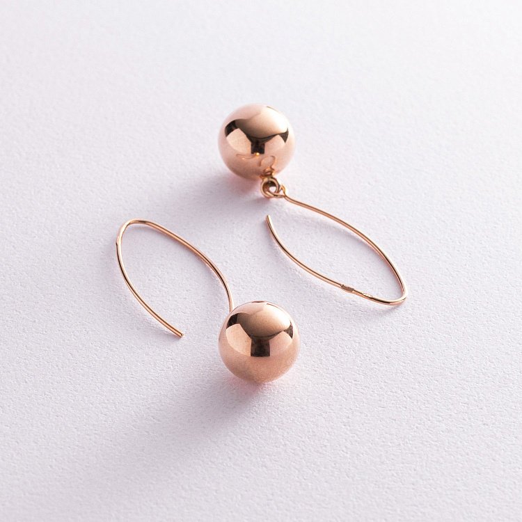 Золотые серьги "Шарики" с00764 от ювелирного магазина Оникс