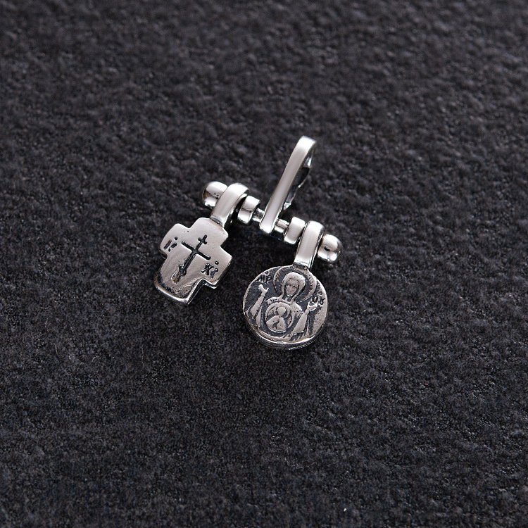 Серебряная подвеска с Божьей Матерью (чернение) 132883 от ювелирного магазина Оникс - 1