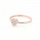 Золотое кольцо "Сердечко с фианитами" к05322 от ювелирного магазина Оникс - 1