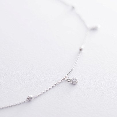 Колье в белом золоте (фианиты) кол01635 №4