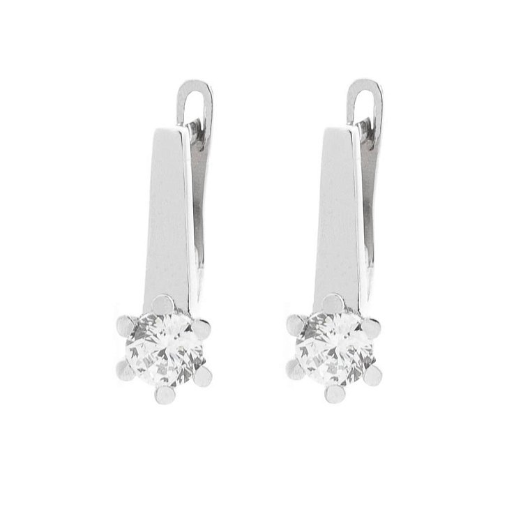 Золоті сережки на англійській застібці (фіаніт) с05527 від ювелірного магазину Онікс