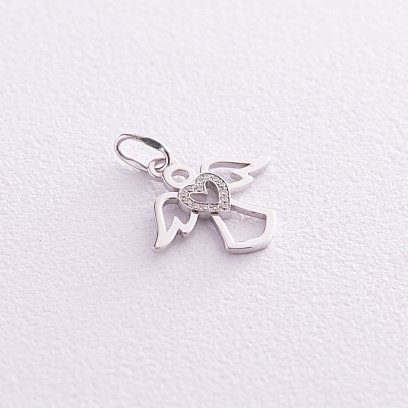 Золота підвіска "Янголятко" з діамантами 16281121