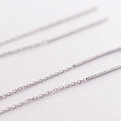 Серьги-протяжки в белом золоте с07109 №6