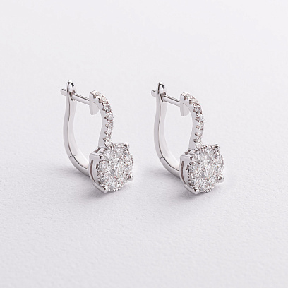 Золотые серьги с бриллиантами сб0557ri